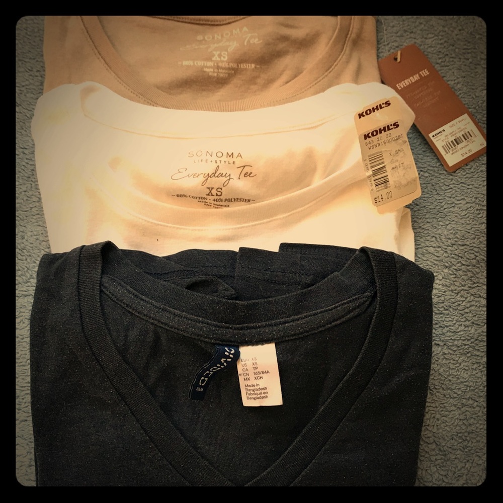Lot of 3 Everyday Tee Shirts Short Sleeve XS